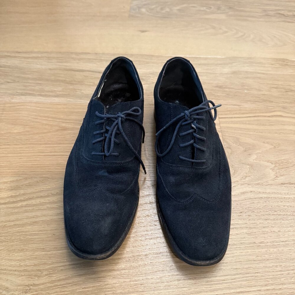 John Varvatos Navy Suede Shoes Men's 9.5